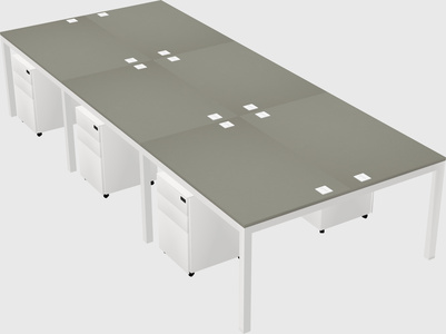 Shared rectangular desk