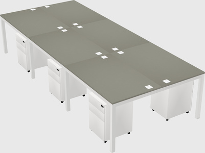 Shared rectangular desk