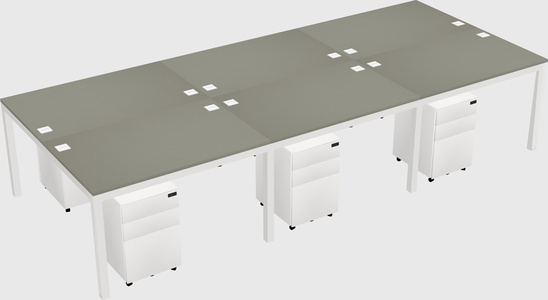Shared rectangular desk