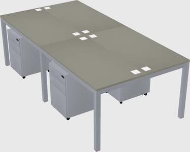 Shared rectangular desk