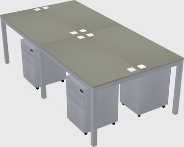 Shared rectangular desk