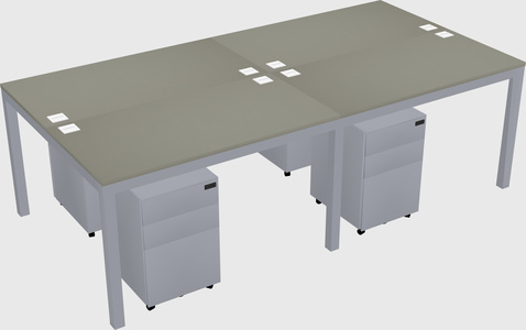 Shared rectangular desk