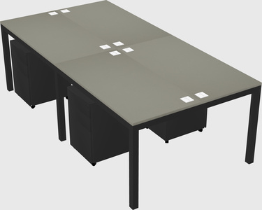 Shared rectangular desk