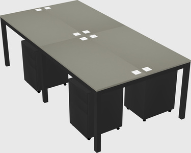 Shared rectangular desk