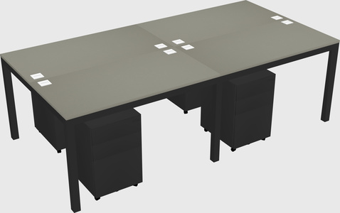 Shared rectangular desk