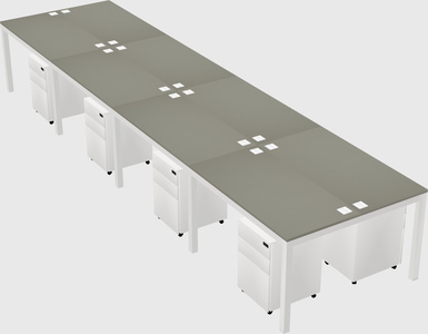 Shared rectangular desk