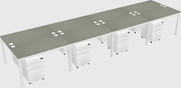 Shared rectangular desk