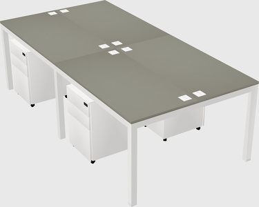 Shared rectangular desk