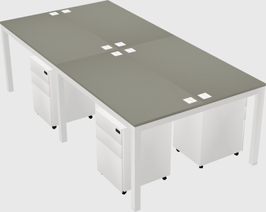 Shared rectangular desk