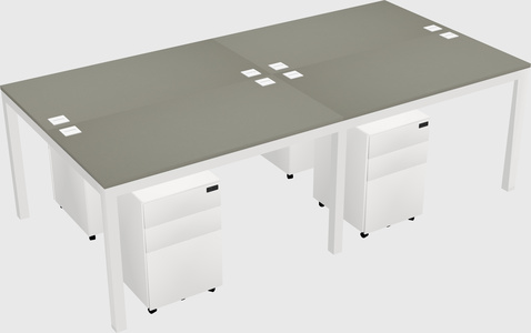 Shared rectangular desk