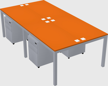 Shared rectangular desk