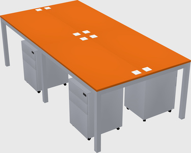 Shared rectangular desk