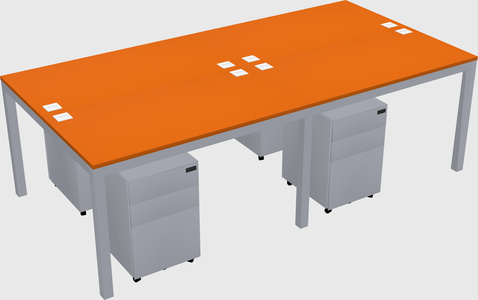Shared rectangular desk