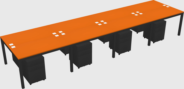 Shared rectangular desk