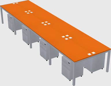 Shared rectangular desk