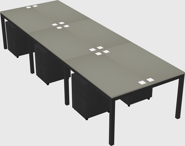 Shared rectangular desk