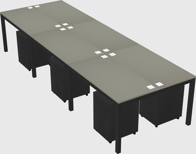 Shared rectangular desk
