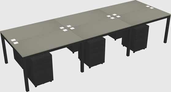 Shared rectangular desk