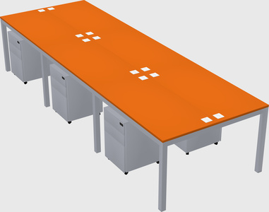 Shared rectangular desk