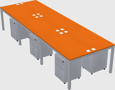 Shared rectangular desk