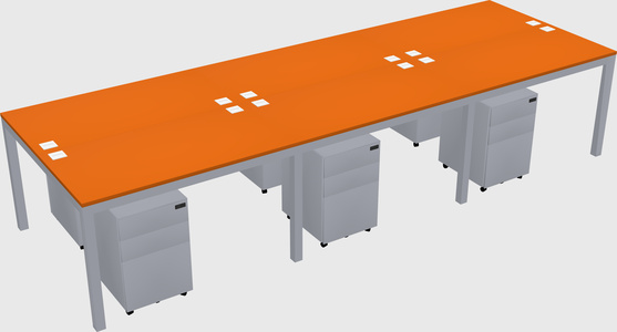 Shared rectangular desk