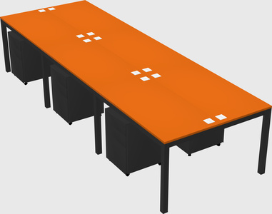 Shared rectangular desk