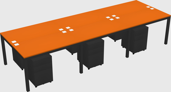 Shared rectangular desk