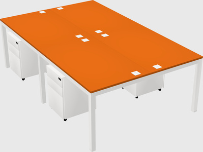 Shared rectangular desk