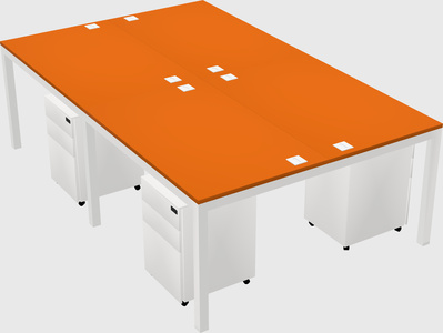 Shared rectangular desk