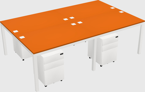 Shared rectangular desk