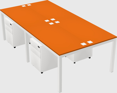 Shared rectangular desk