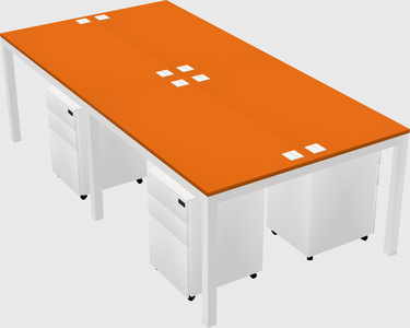 Shared rectangular desk
