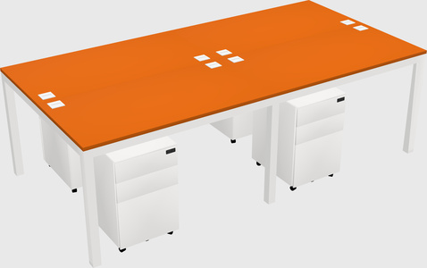 Shared rectangular desk