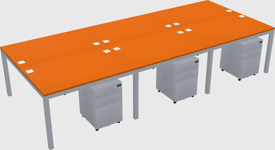 Shared rectangular desk