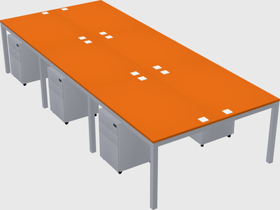 Shared rectangular desk