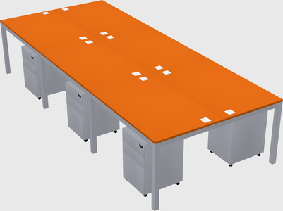 Shared rectangular desk