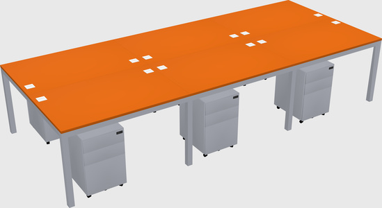 Shared rectangular desk