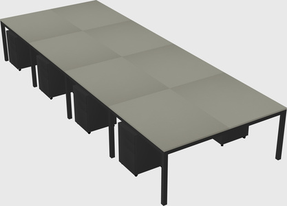 Shared rectangular desk