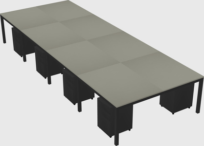 Shared rectangular desk