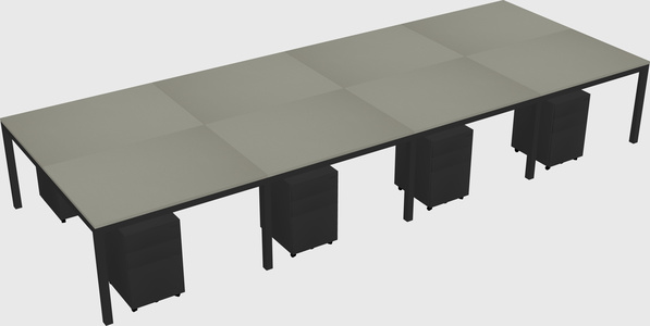 Shared rectangular desk
