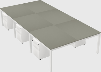 Shared rectangular desk