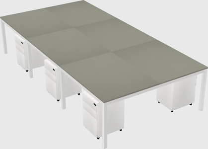 Shared rectangular desk