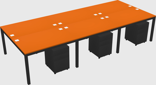 Shared rectangular desk