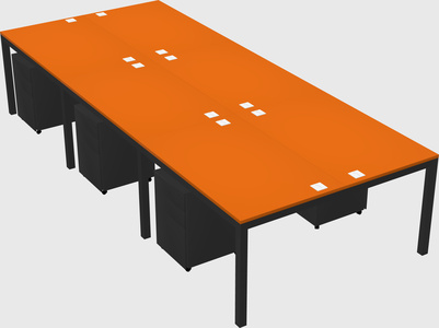 Shared rectangular desk