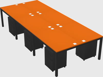 Shared rectangular desk