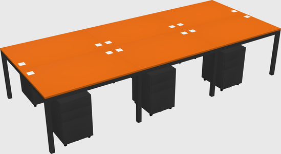 Shared rectangular desk