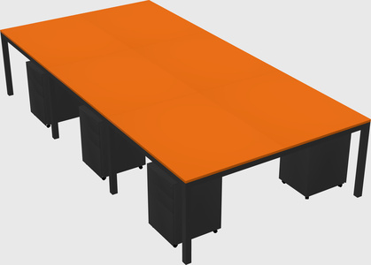 Shared rectangular desk