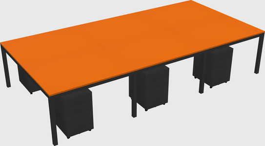 Shared rectangular desk