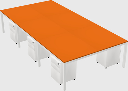 Shared rectangular desk