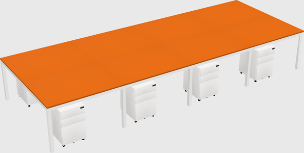 Shared rectangular desk